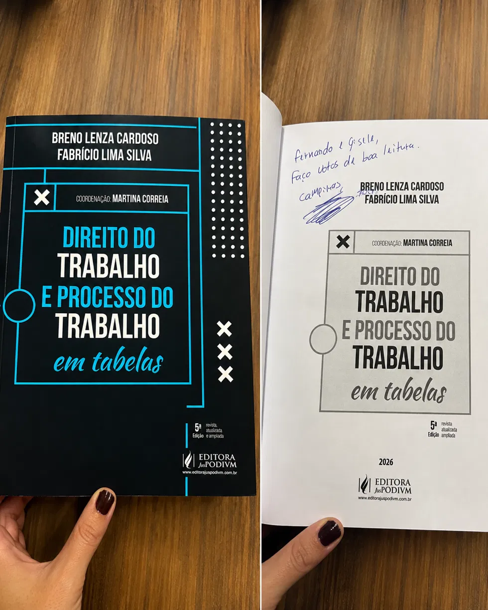 Livro Direito do Trabalho em Tabelas autografado