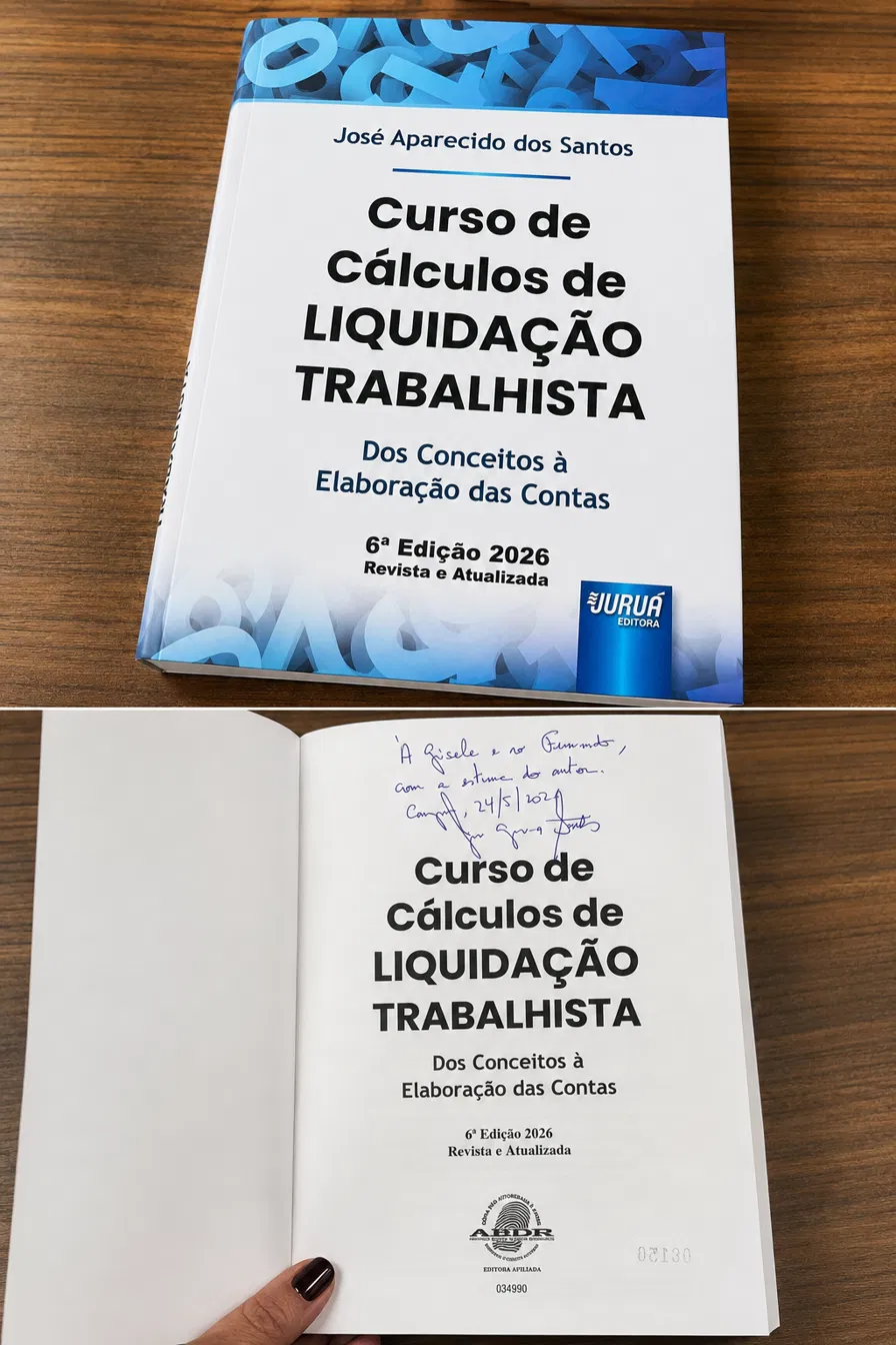 Livro Curso de Cálculos de Liquidação Trabalhista autografado